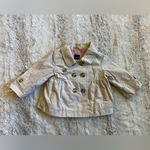 Baby Gap Beige Trench Coat with Red Floral Lining